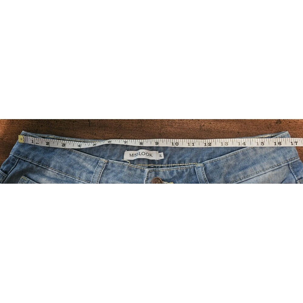 Misslook Sunflower Sz XL Jeans Anthropologie Hippie Boho Blue Distressed Denim - Picture 10 of 11